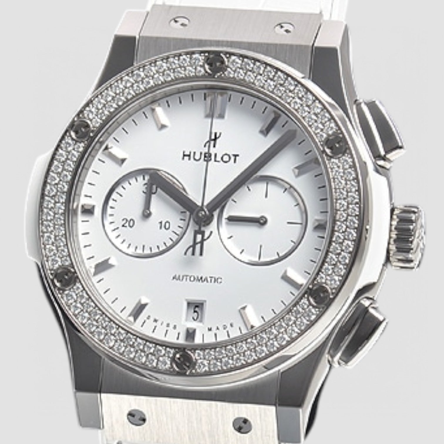 Classic Fusion Chronograph Mat White Dial Automatic Unisex Chronograph Watch