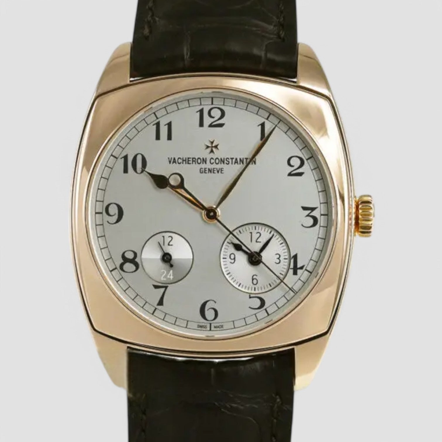 Harmony Dual Time Rose Gold Silver Arabic Dial