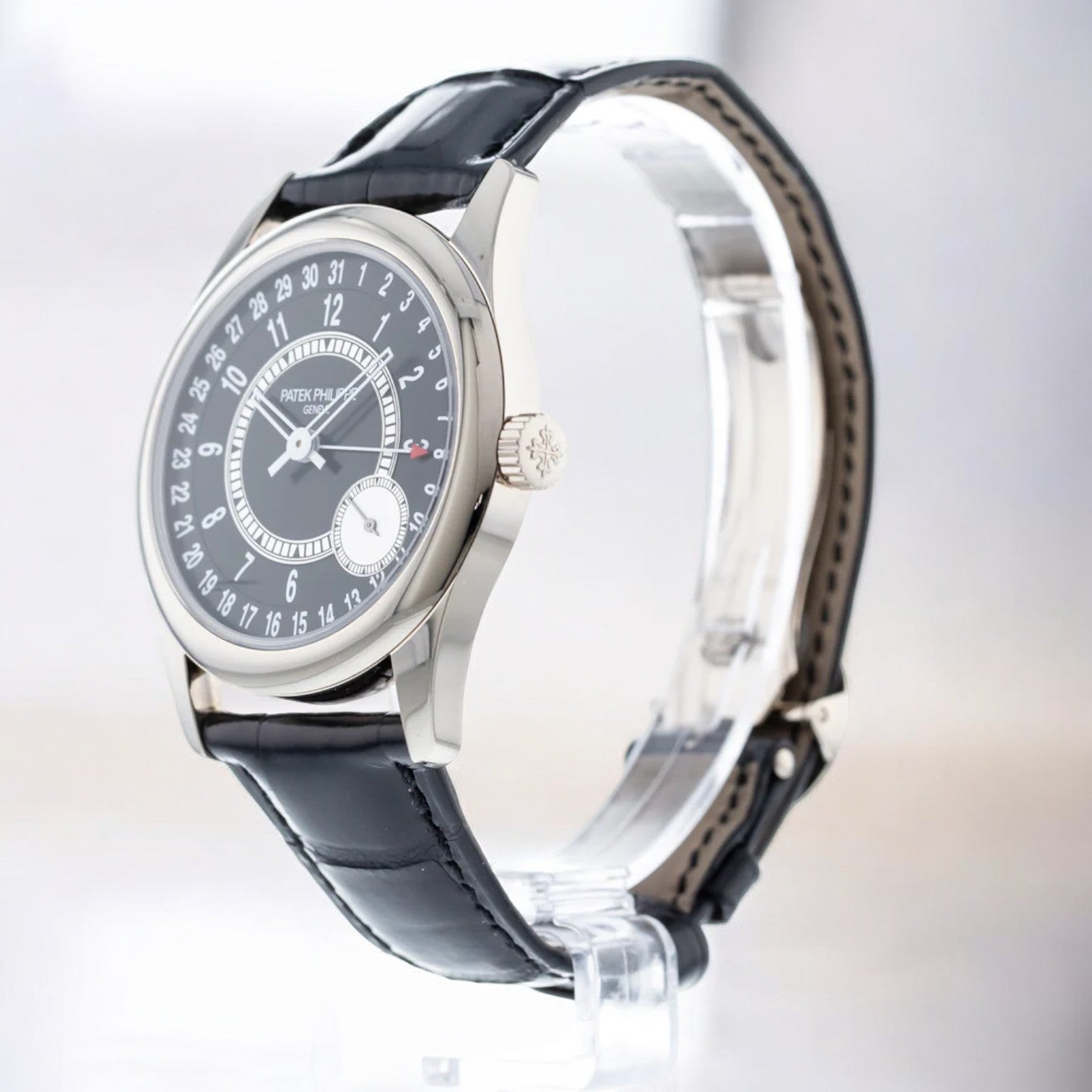 Philippe Calatrava 6006G Black Dial 18K White Gold / Deployant