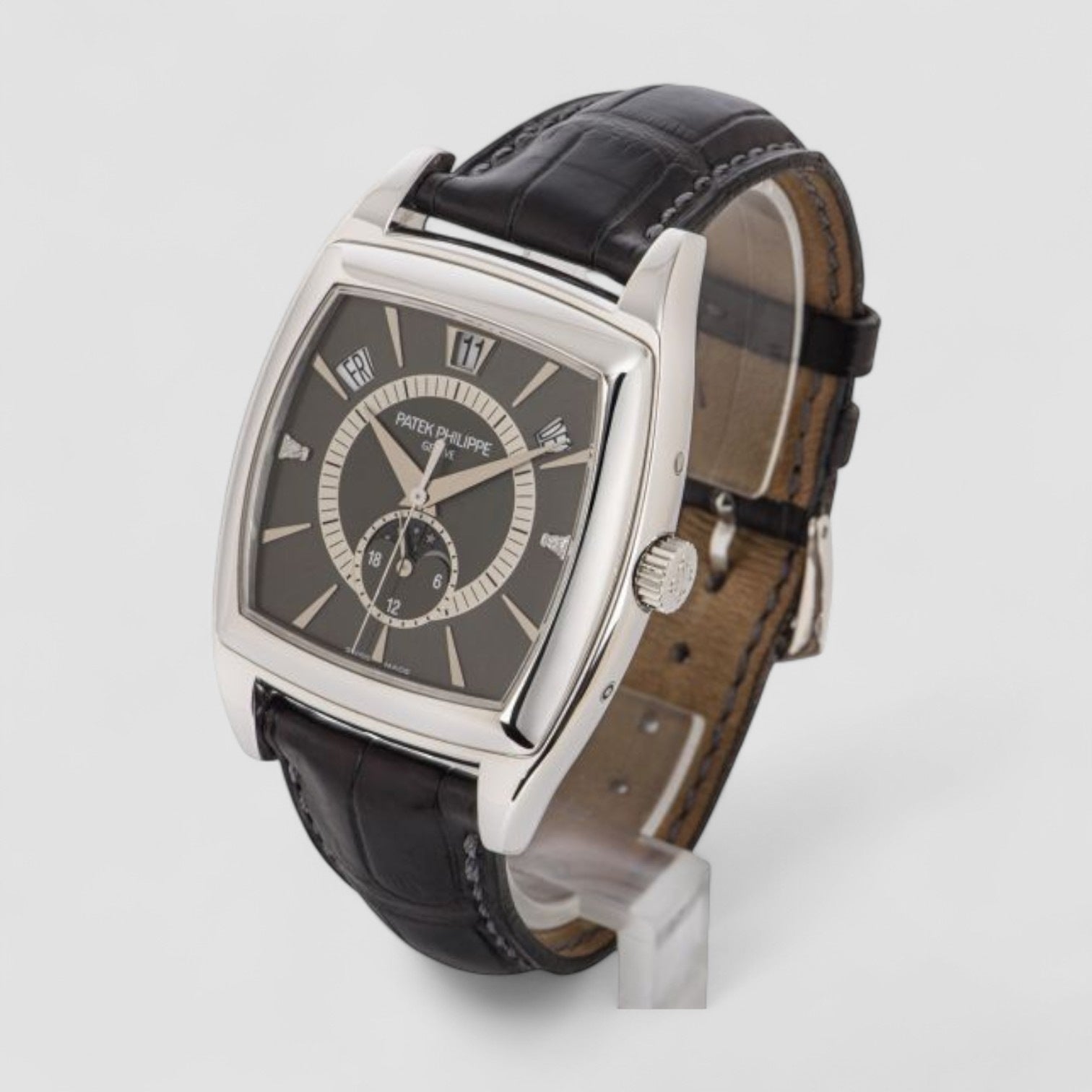Gondolo Calendario 5135 Grey Dial Platinum