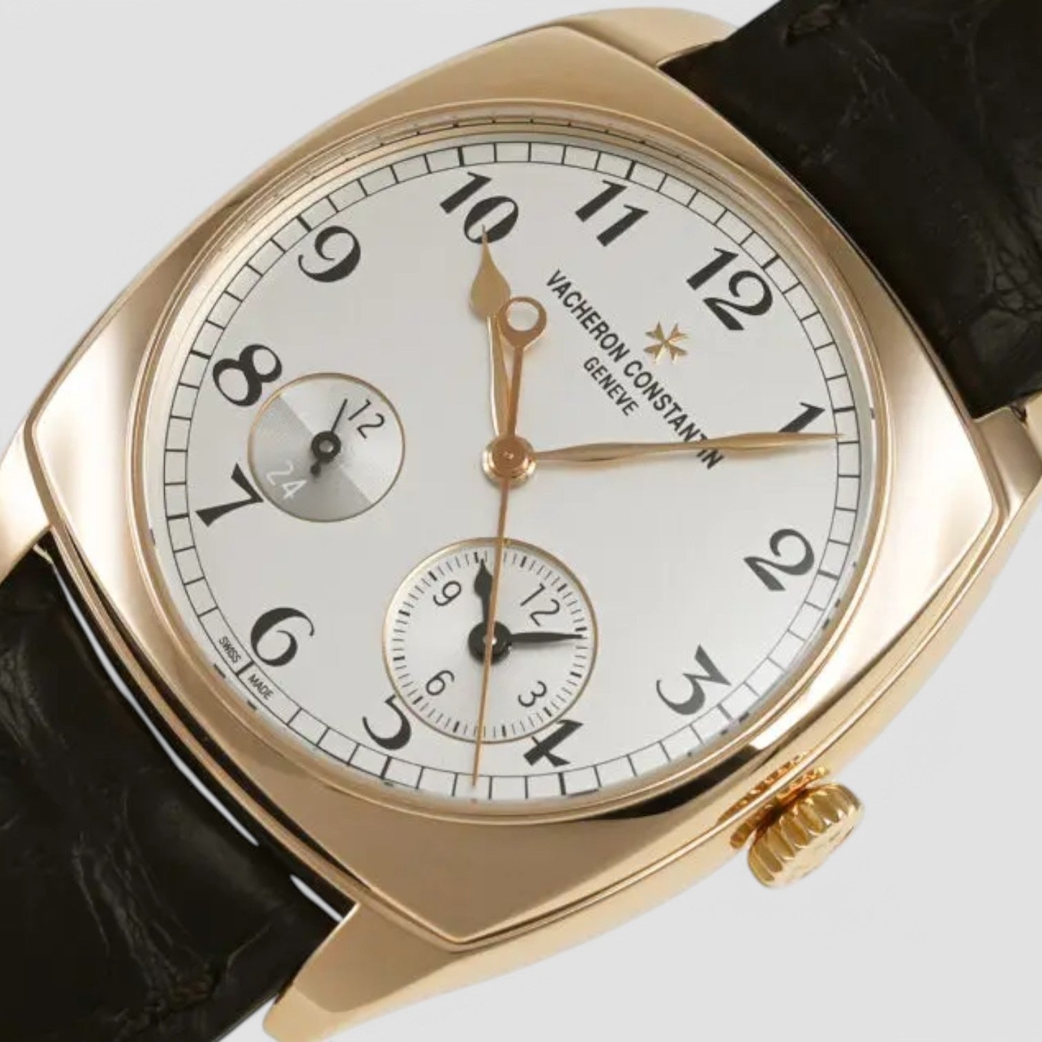 Harmony Dual Time Rose Gold Silver Arabic Dial