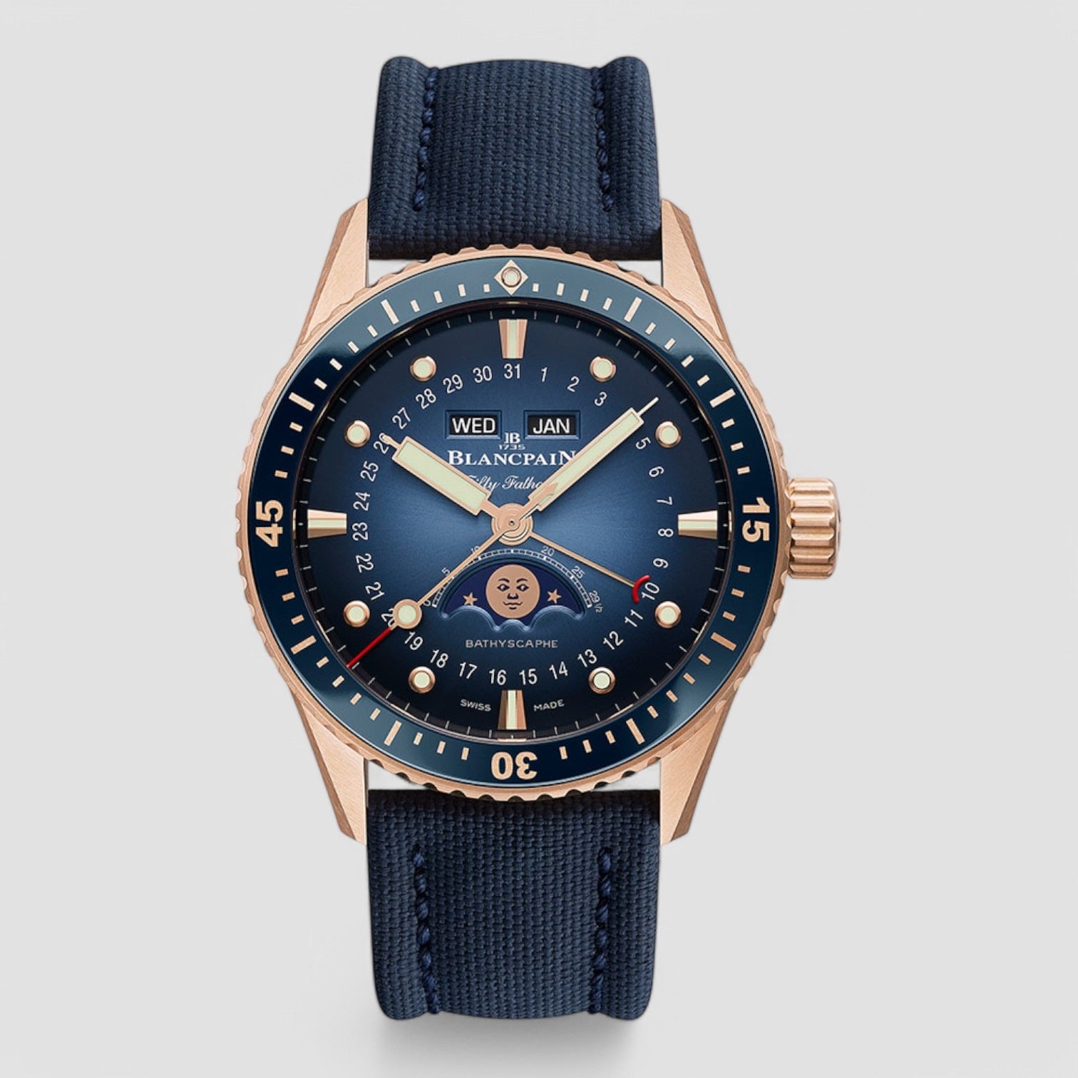 Fifty Fathoms Bathyscaphe Complete Calendar 43mm Unisex Watch