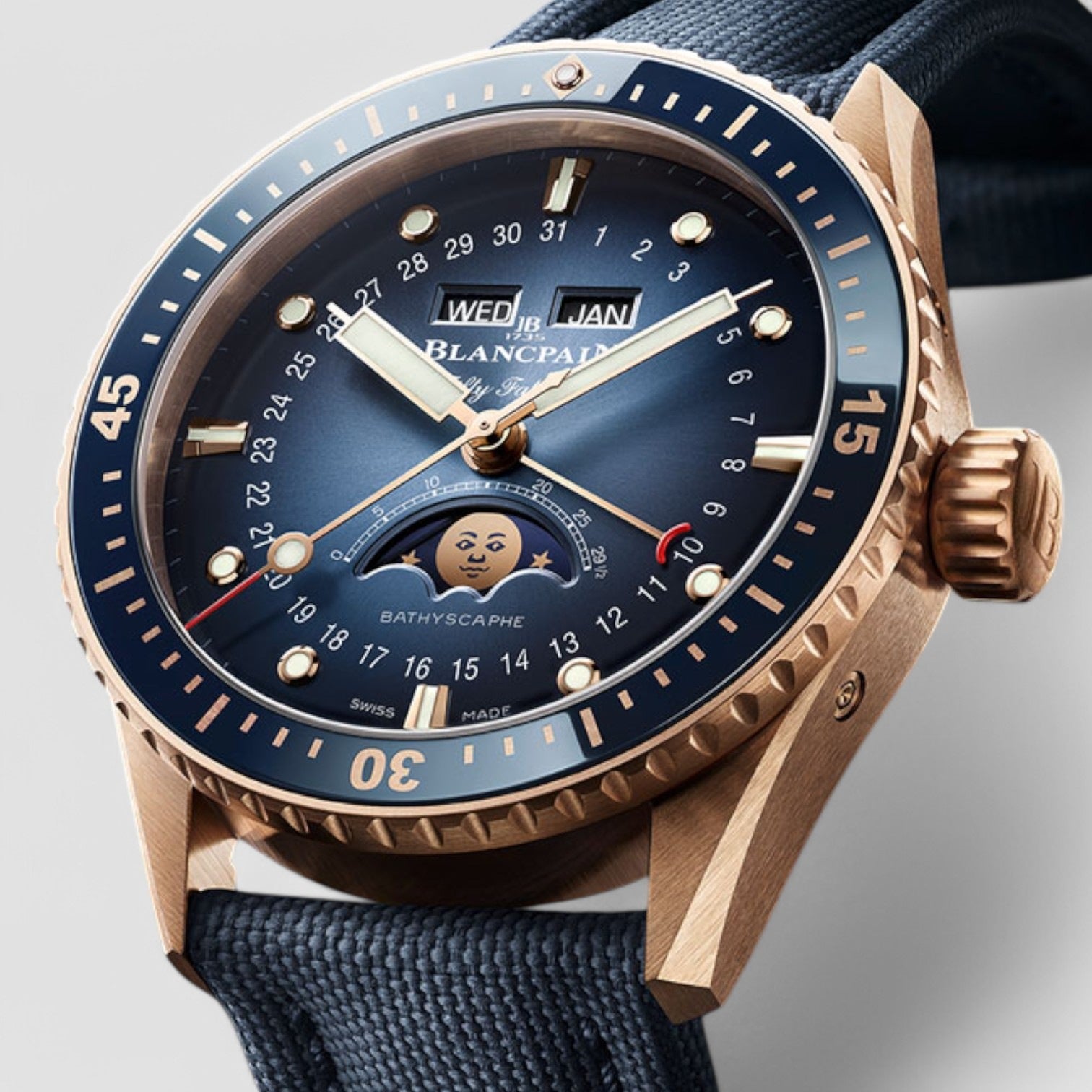 Fifty Fathoms Bathyscaphe Complete Calendar 43mm Unisex Watch