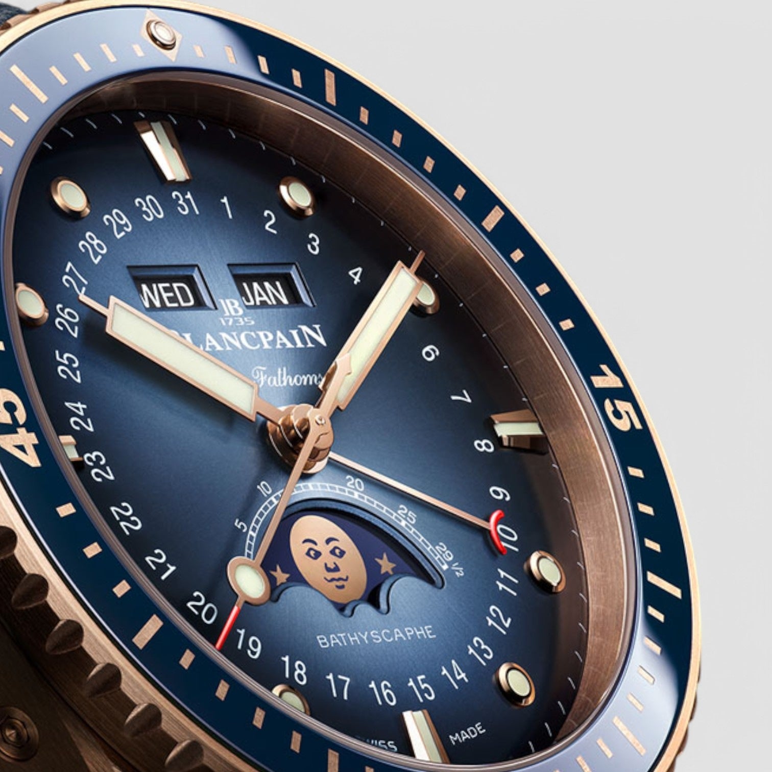 Fifty Fathoms Bathyscaphe Complete Calendar 43mm Unisex Watch