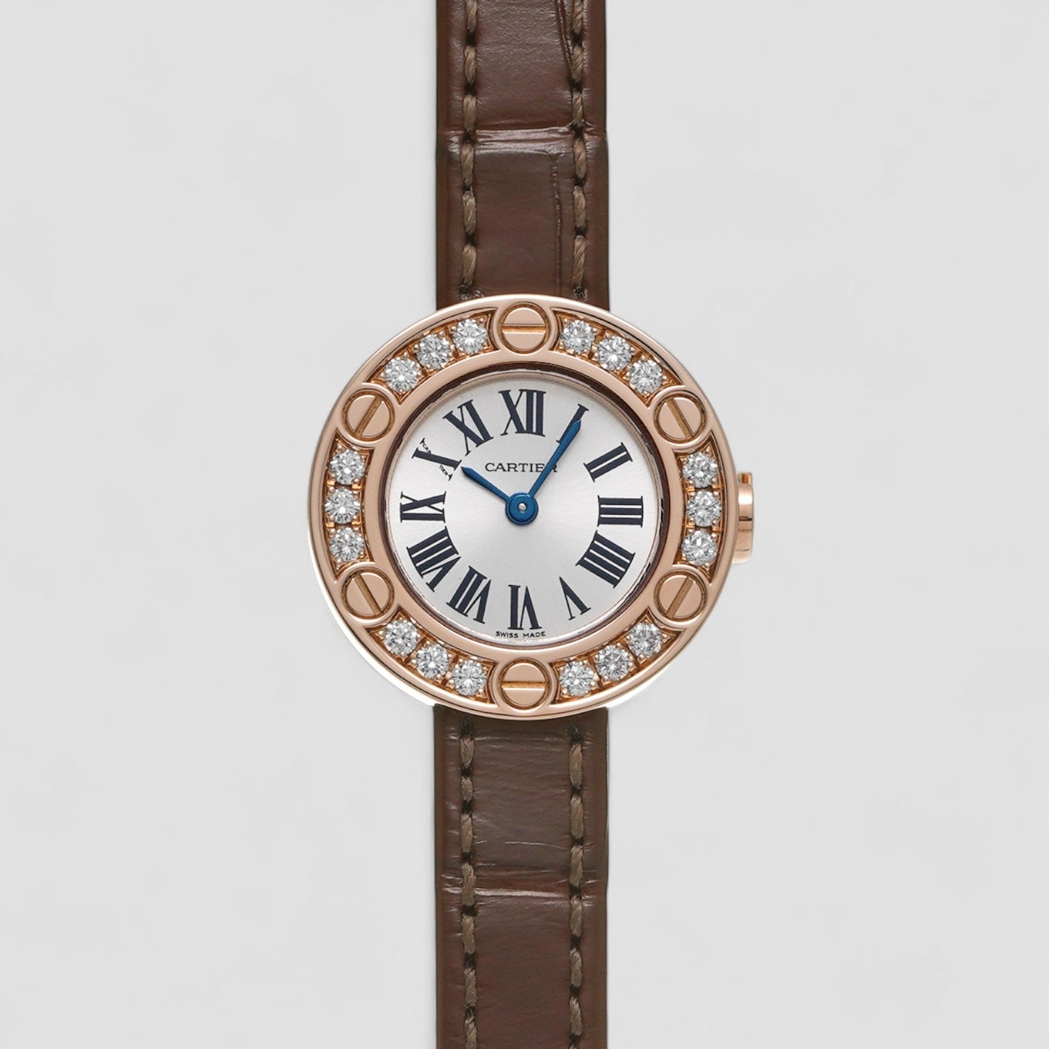 Love SM K18PG Pure Diamond LOVE Roman Women Watches