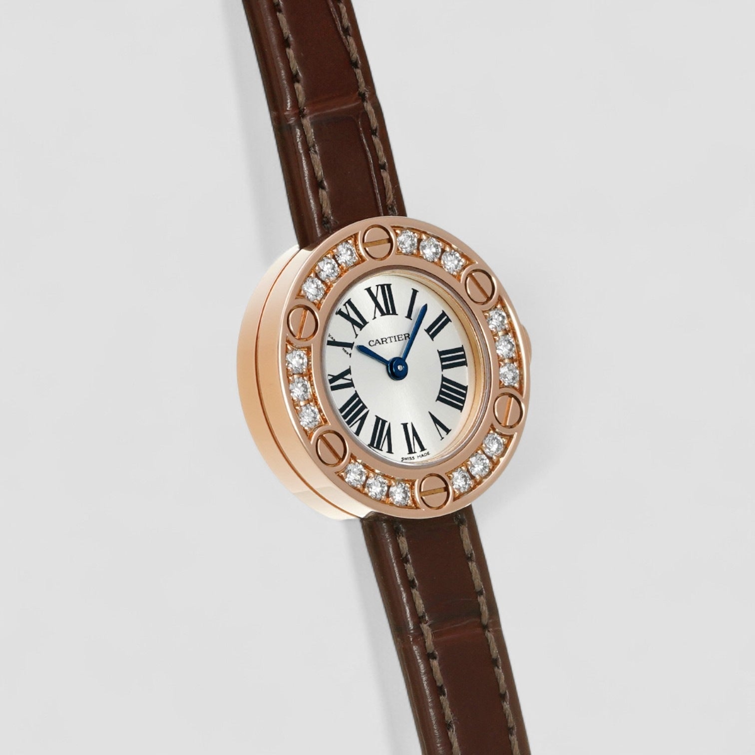 Love SM K18PG Pure Diamond LOVE Roman Women Watches