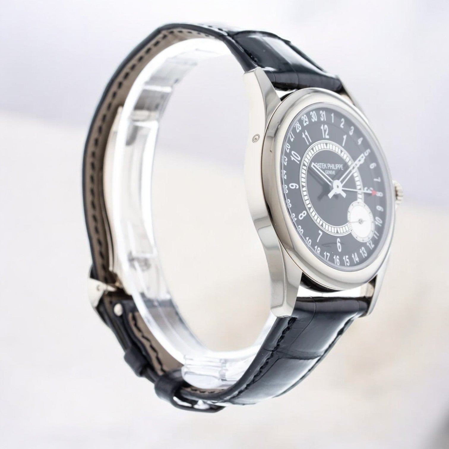 Philippe Calatrava 6006G Black Dial 18K White Gold / Deployant