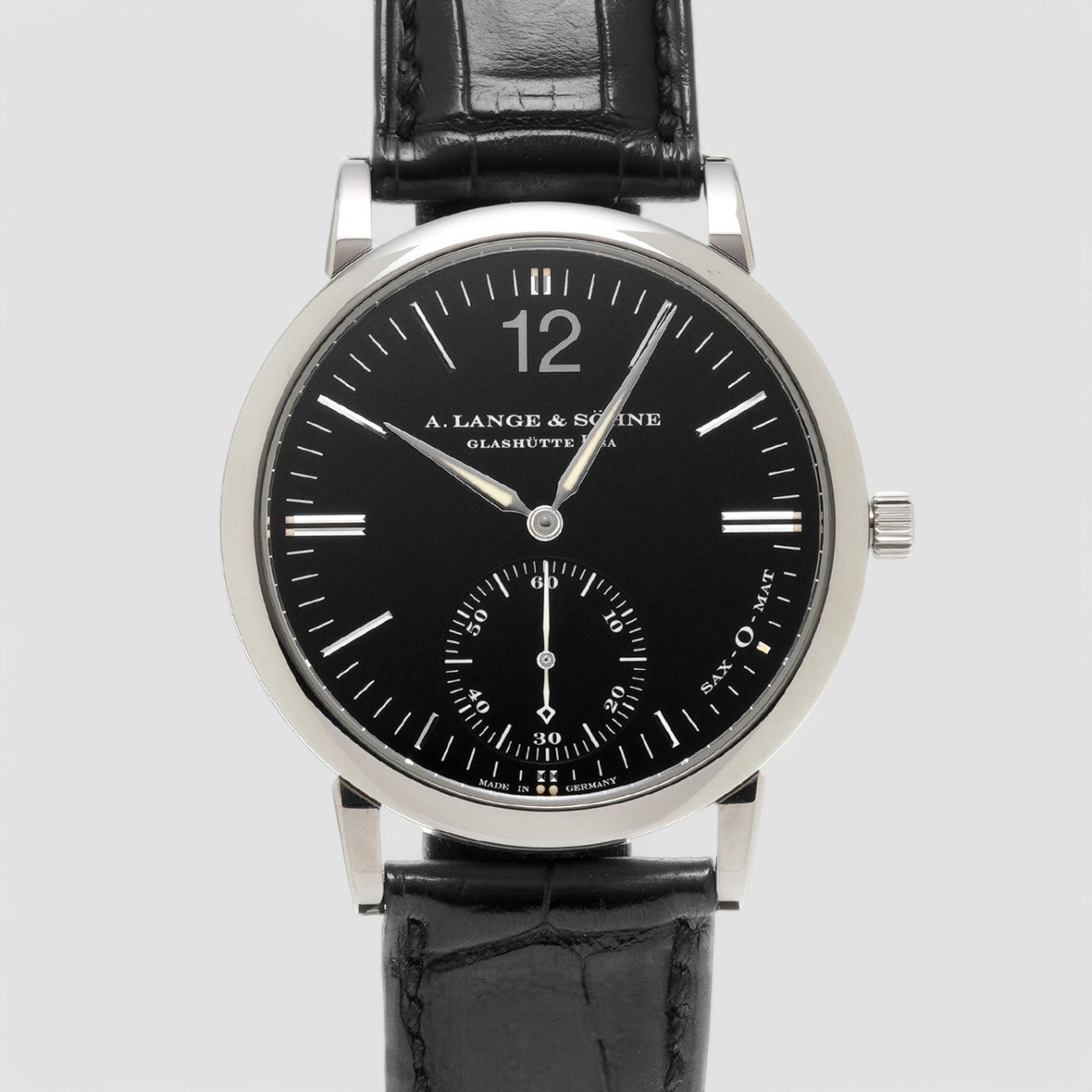 Langematik 18K White Gold Black Dial