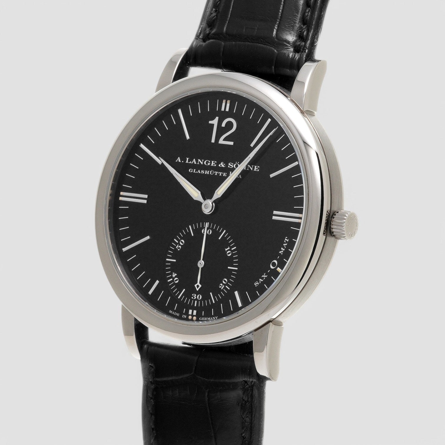 Langematik 18K White Gold Black Dial