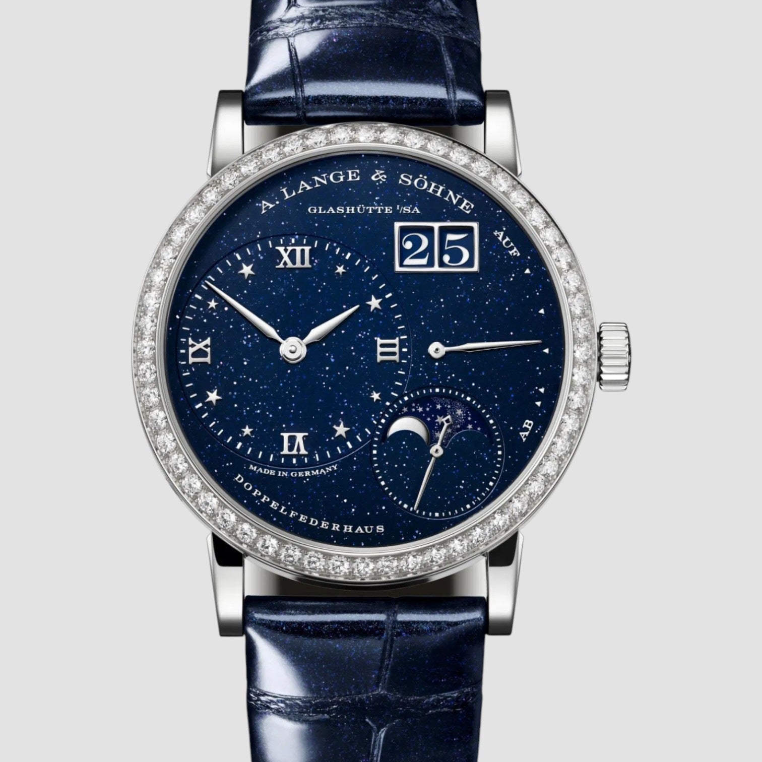 Little Lange 1 Moon Phase White Gold Diamond Bezel