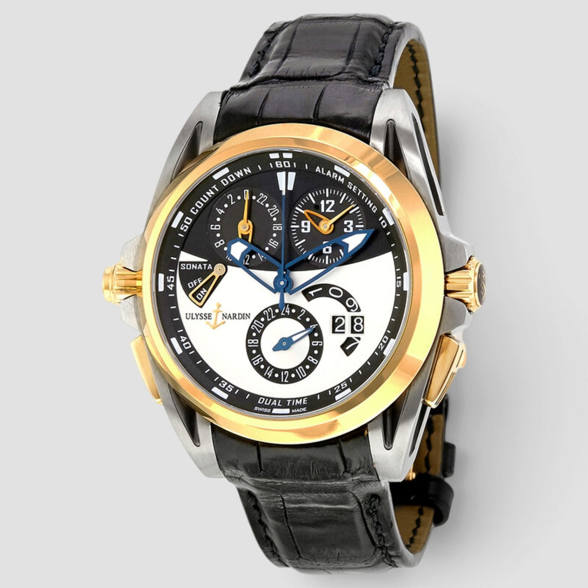 Sonata 44mm Rose Gold Silver Dial