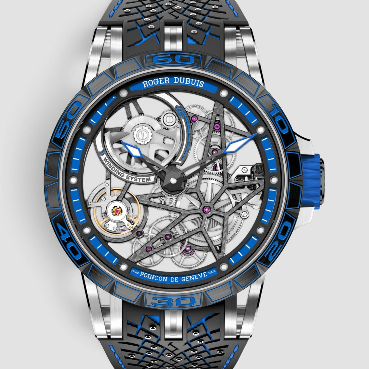 Excalibur Spider Pirelli Silver Titanium 45mm
