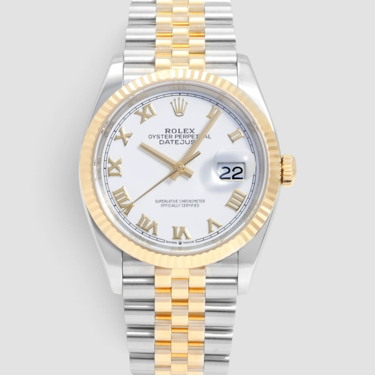 Datejust 36 White Roman Dial Jubilee