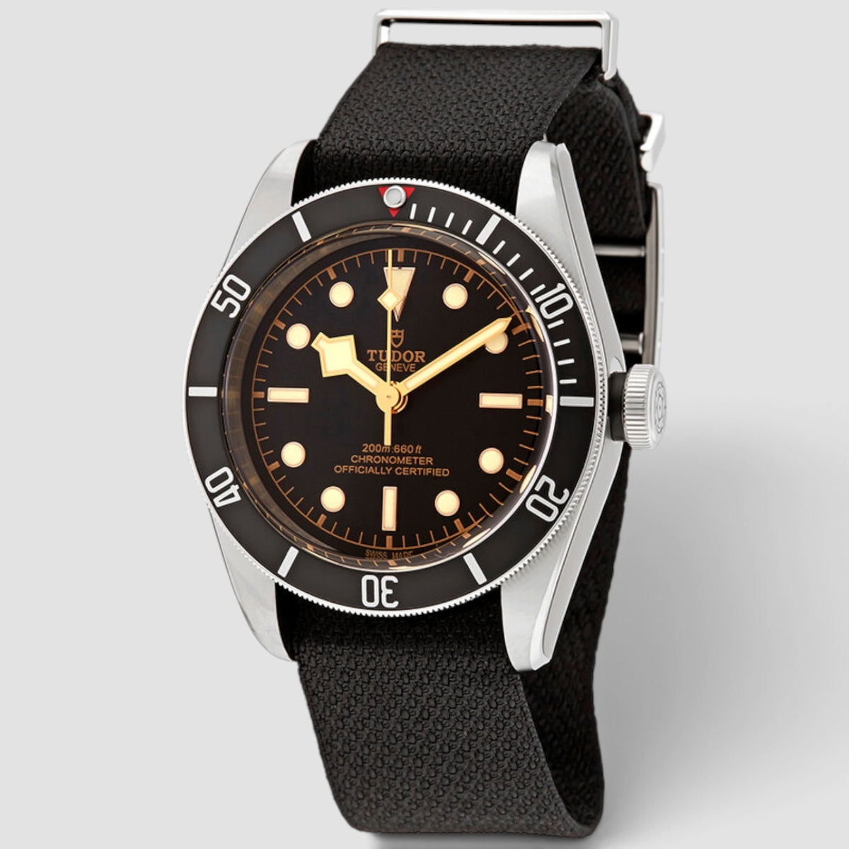 Black Bay Black Dial Black Bezel Fabric Strap Automatic Watch