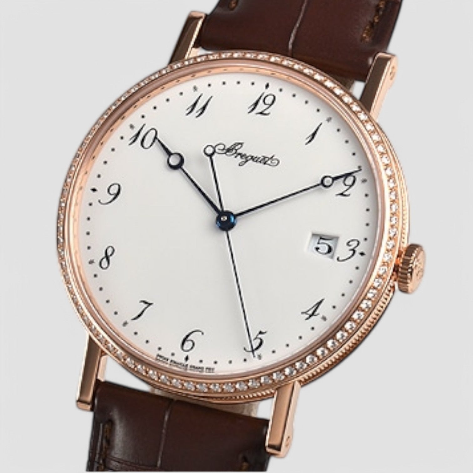 Classique Automatic Enamel Dial and Diamond Bezel / 18K Rose Gold Description
