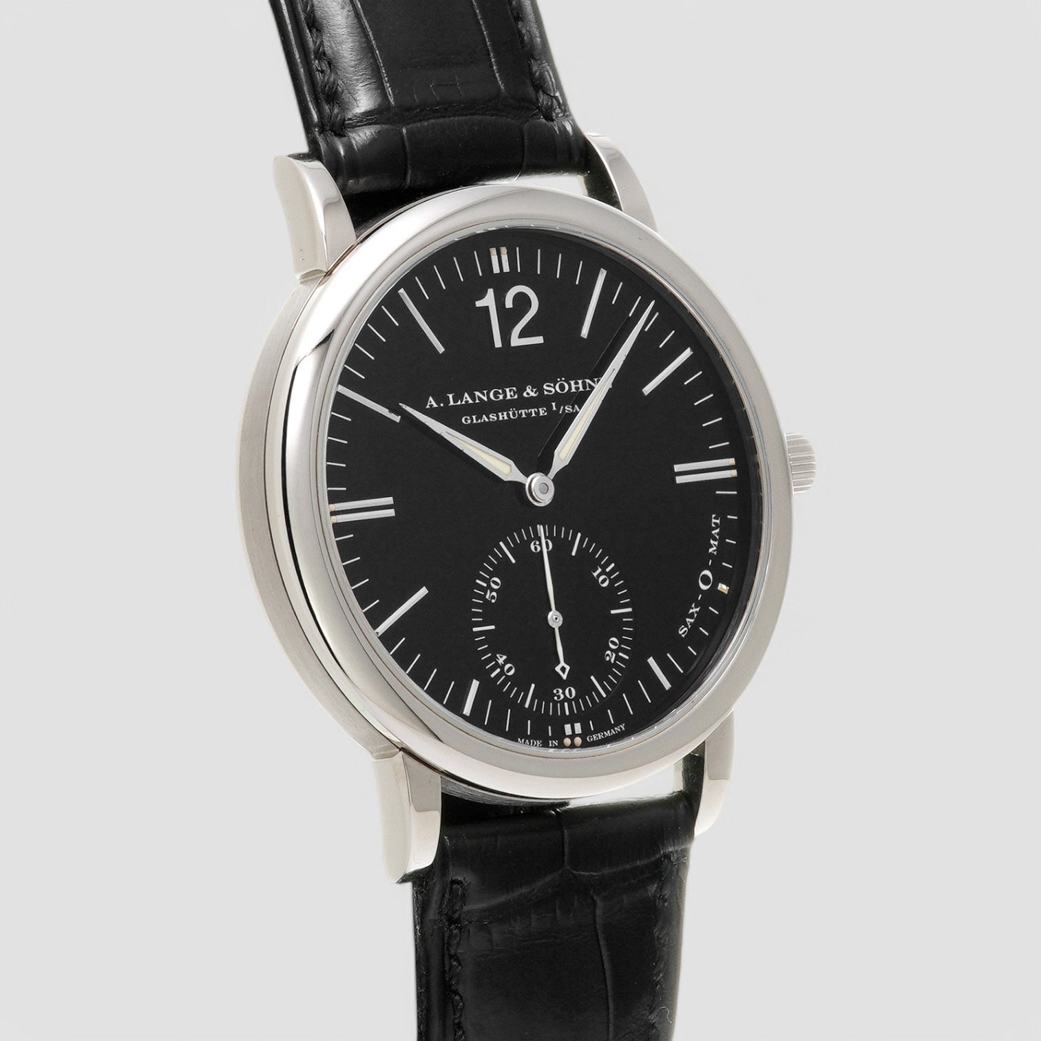 Langematik 18K White Gold Black Dial