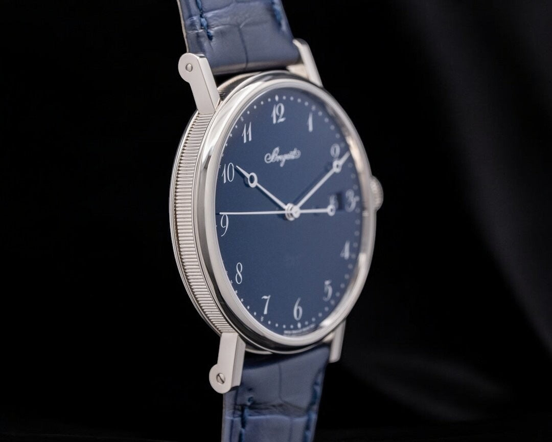 Classique 5177BB Automatic Blue Enamel Dial 18K White Gold