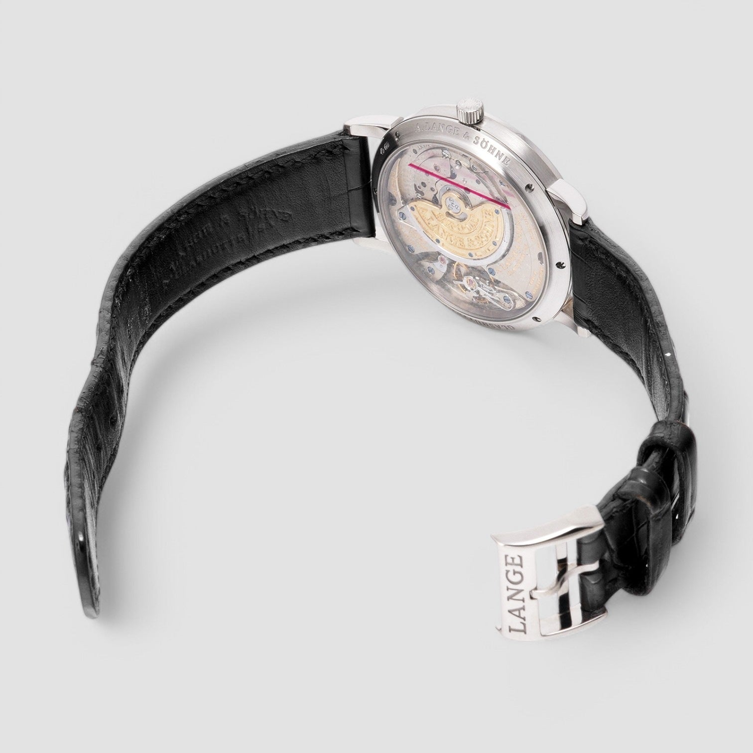 Langematik 18K White Gold Black Dial