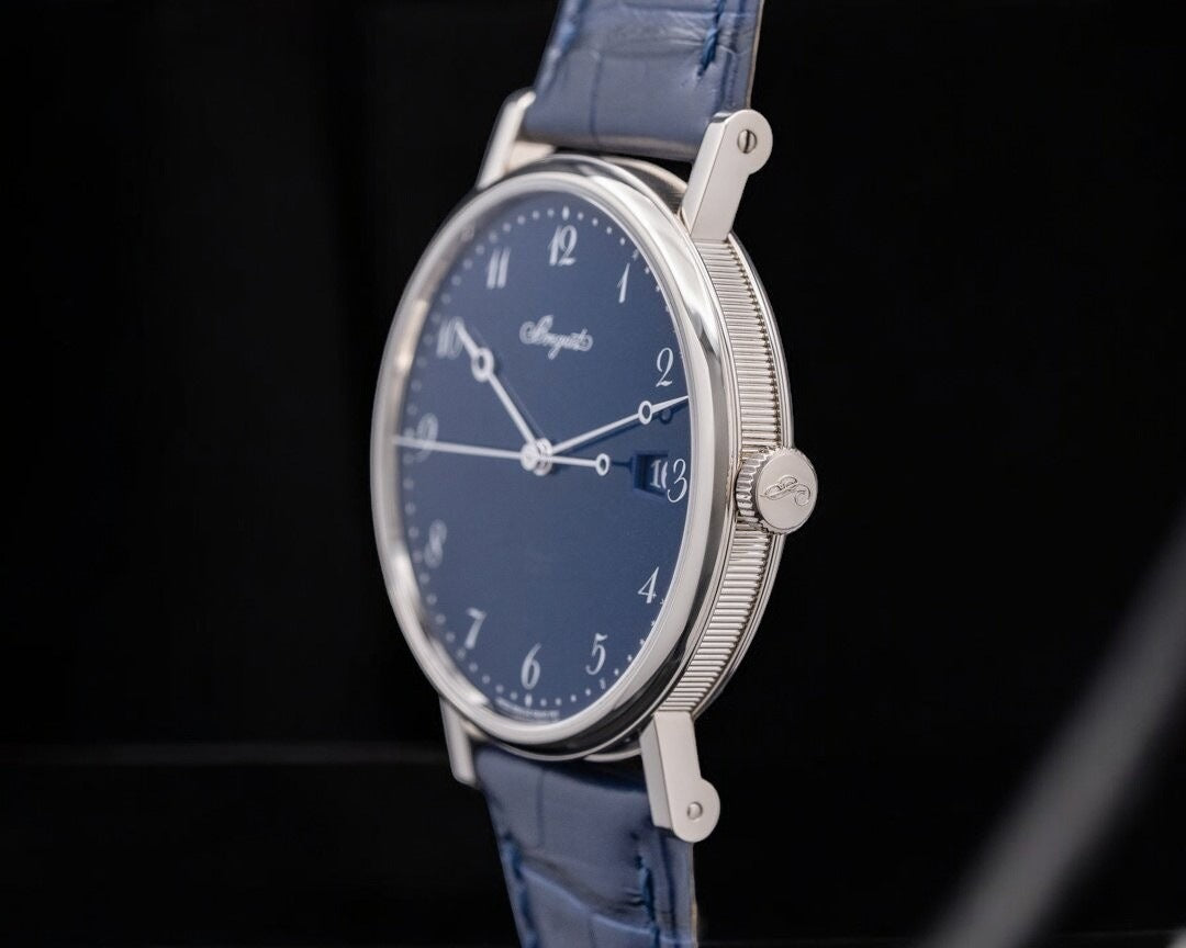 Classique 5177BB Automatic Blue Enamel Dial 18K White Gold