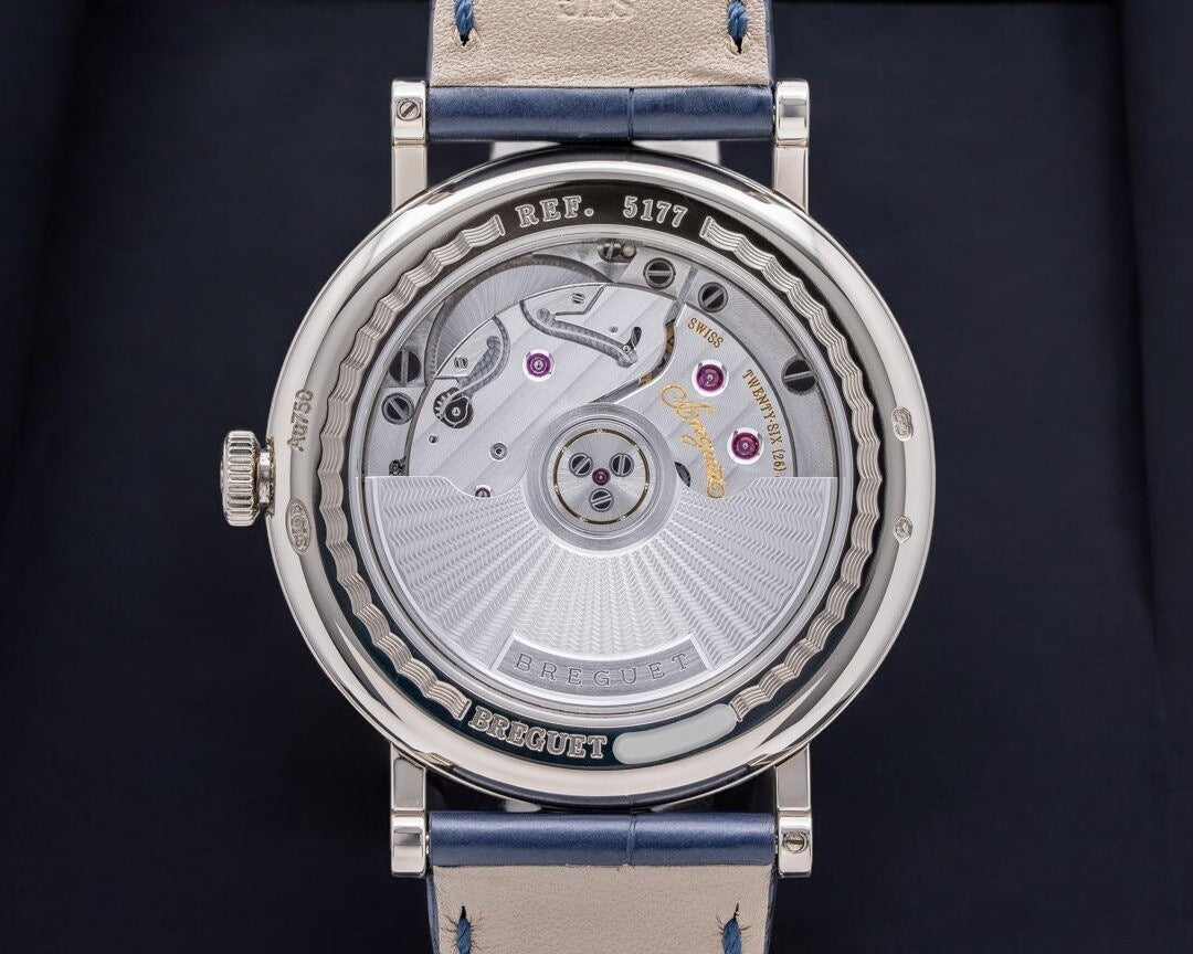 Classique 5177BB Automatic Blue Enamel Dial 18K White Gold