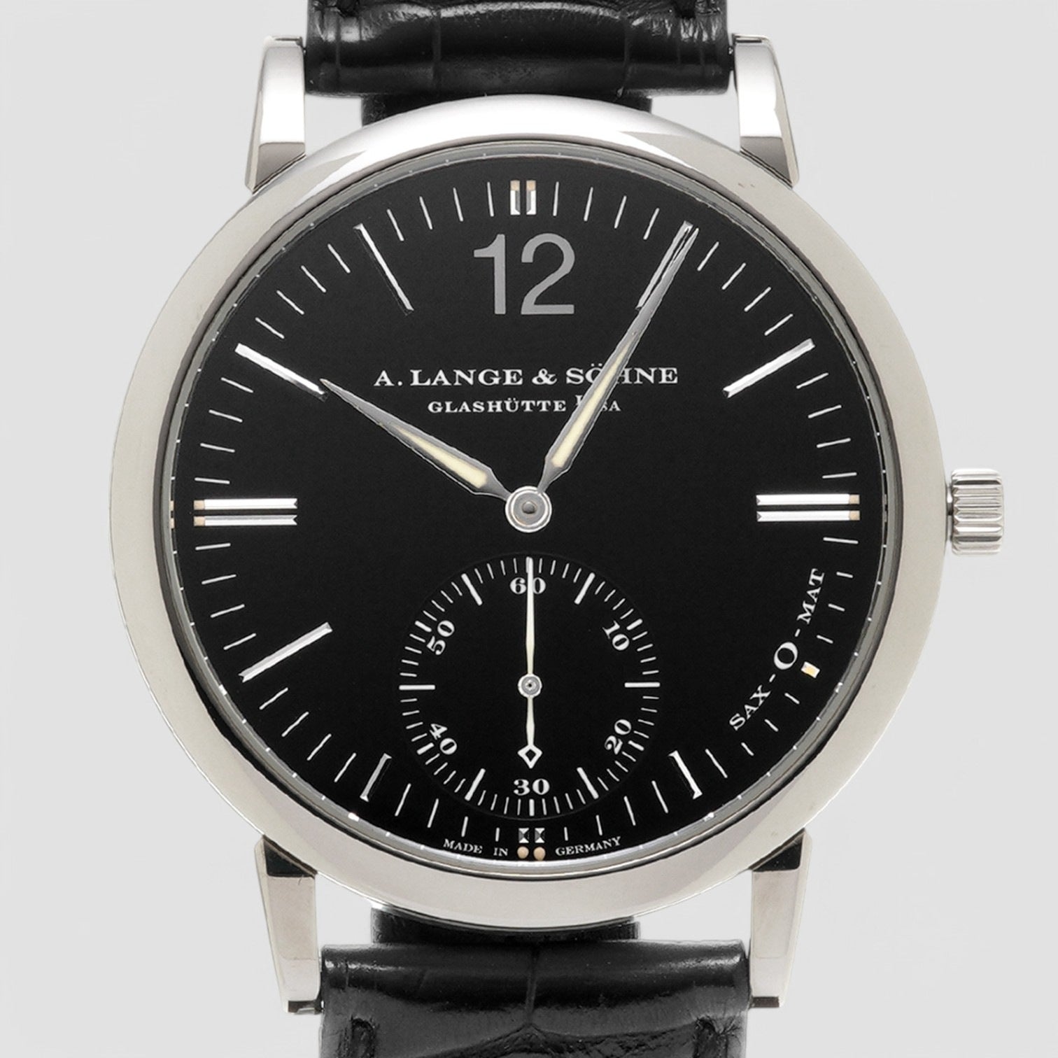 Langematik 18K White Gold Black Dial