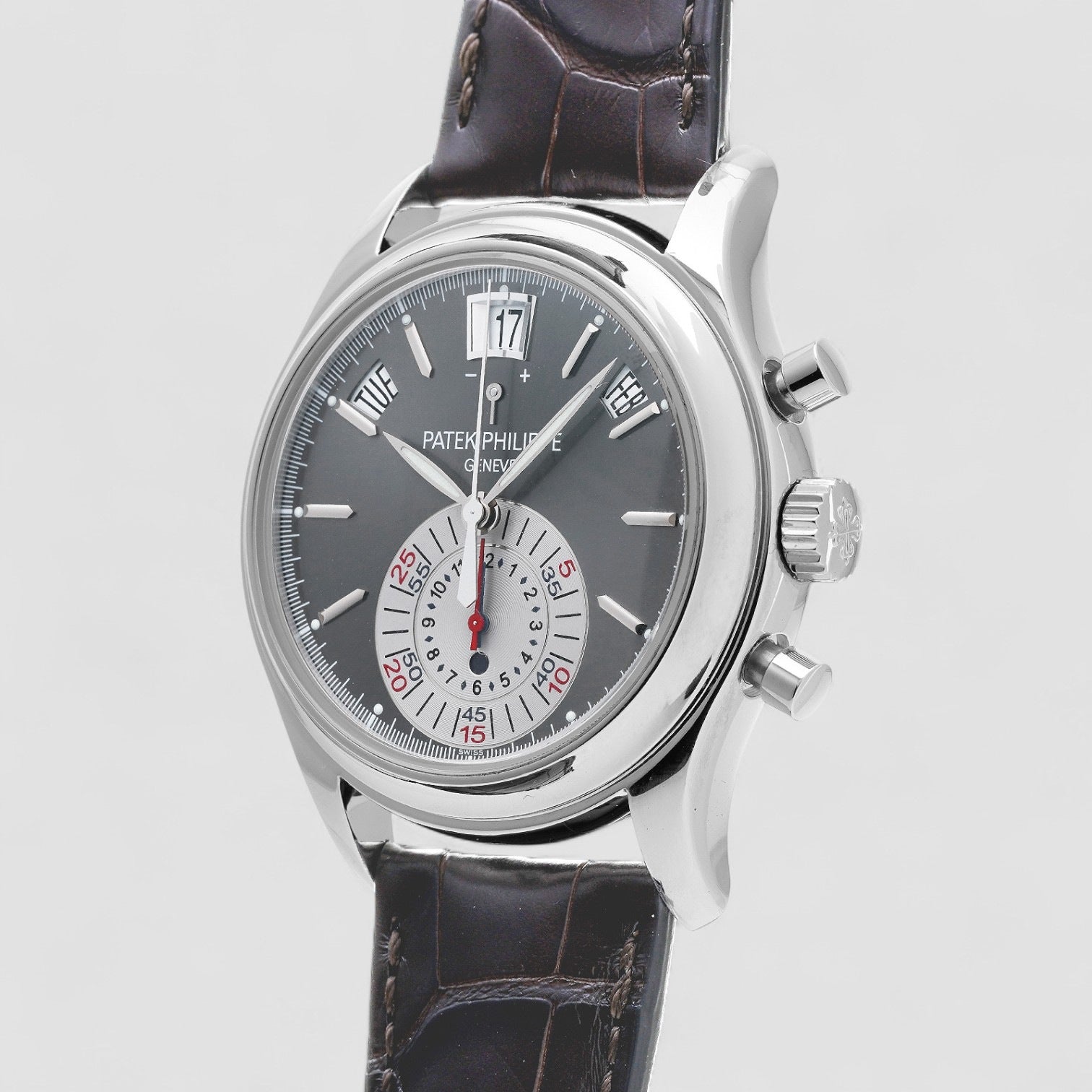 Annual Calendar Chronograph Platinum Grey Dial