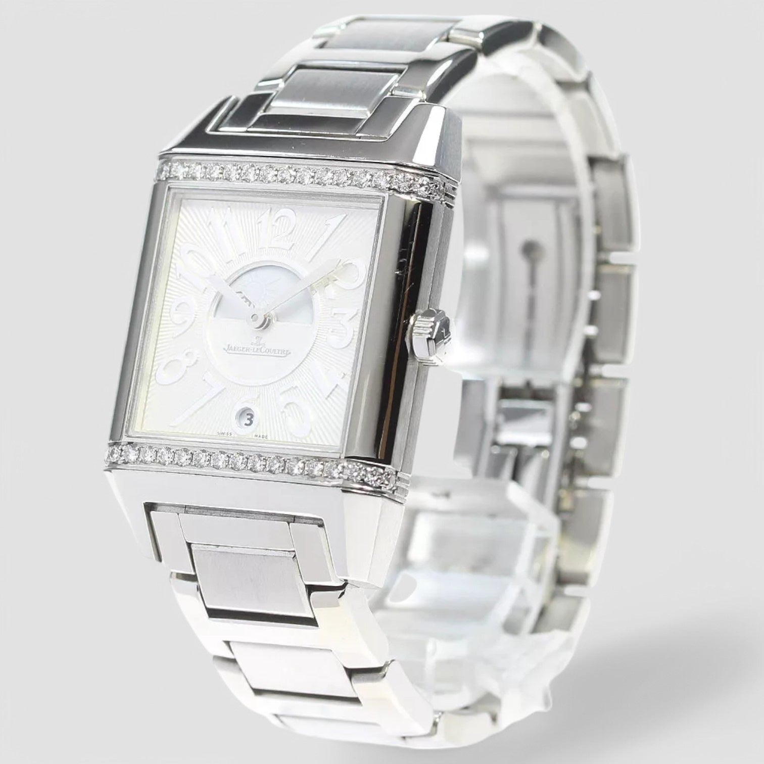 Reverso Squadra Lady Duetto – Dual-Faced Elegance in Stainless Steel
