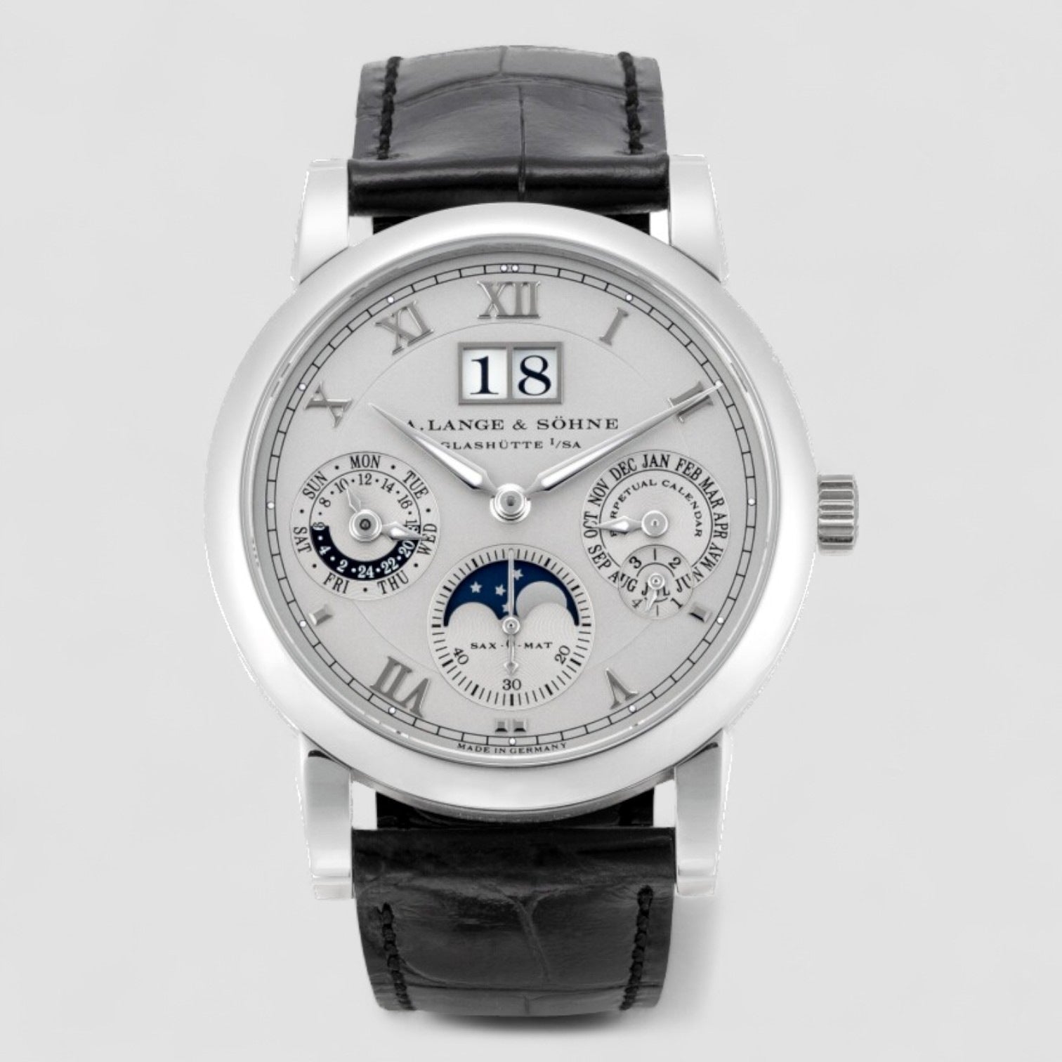 Langematik Perpetual Platinum Silver Dial
