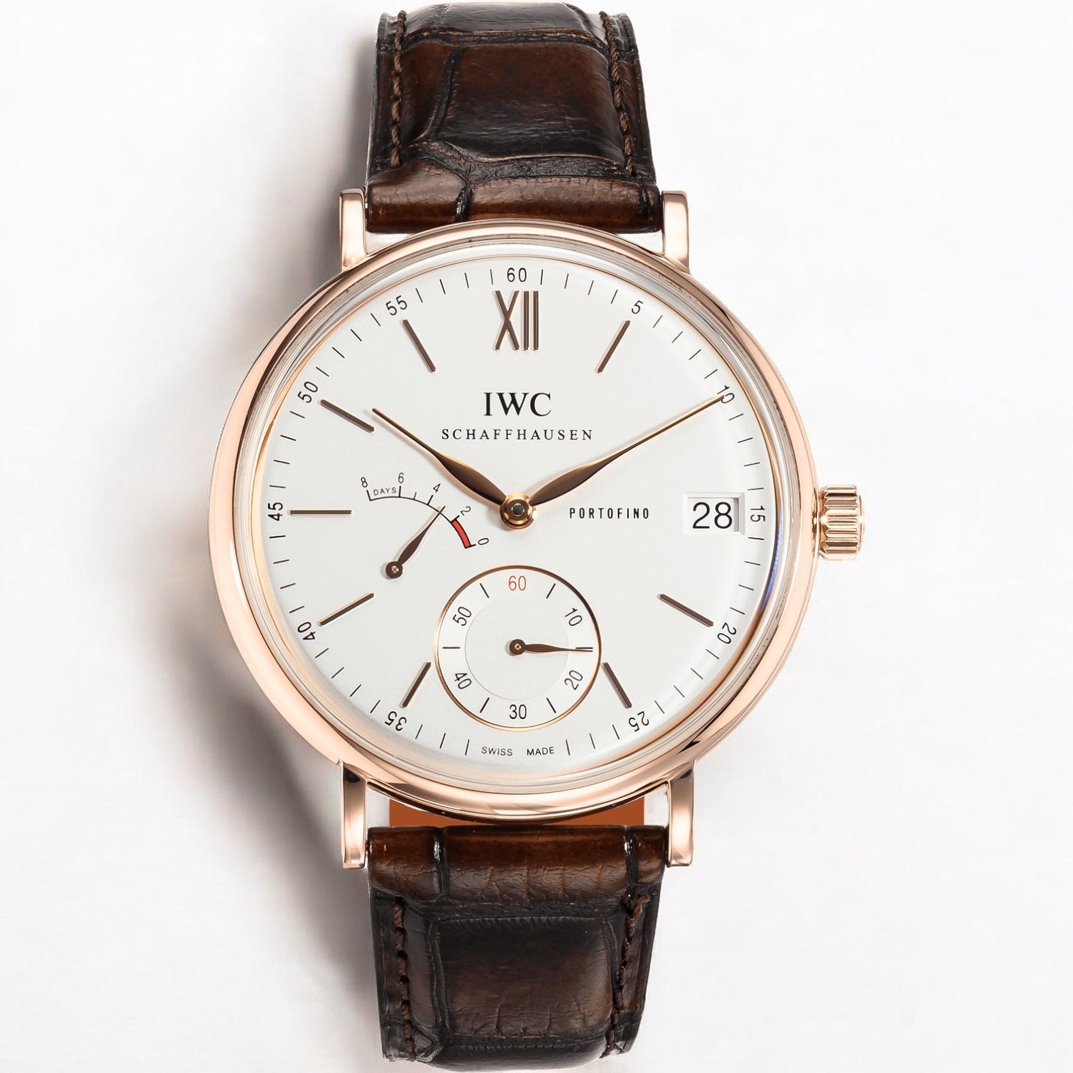 Portofino Hand-Wound 8 Days 45 rose gold UNDATED box + papers