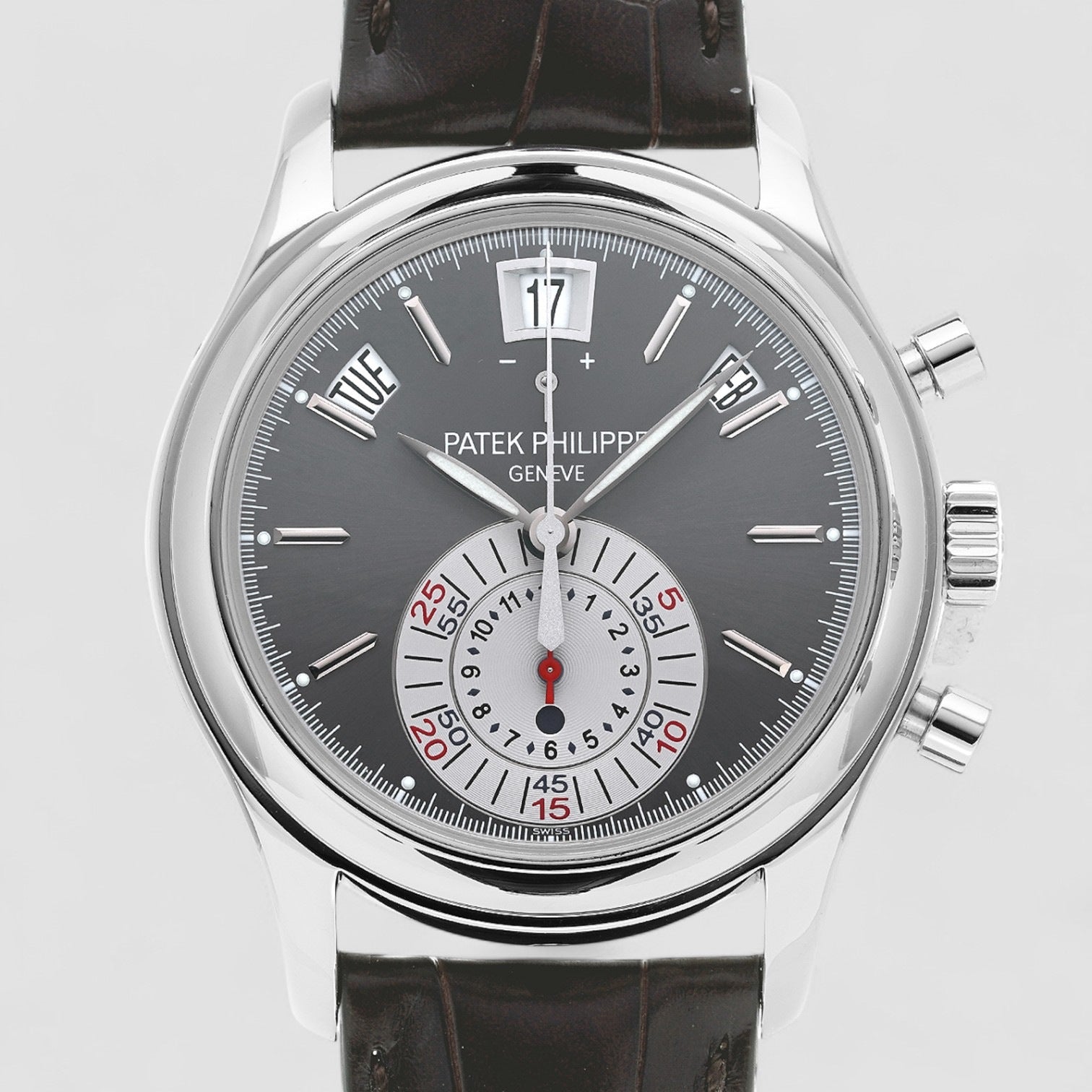 Annual Calendar Chronograph Platinum Grey Dial