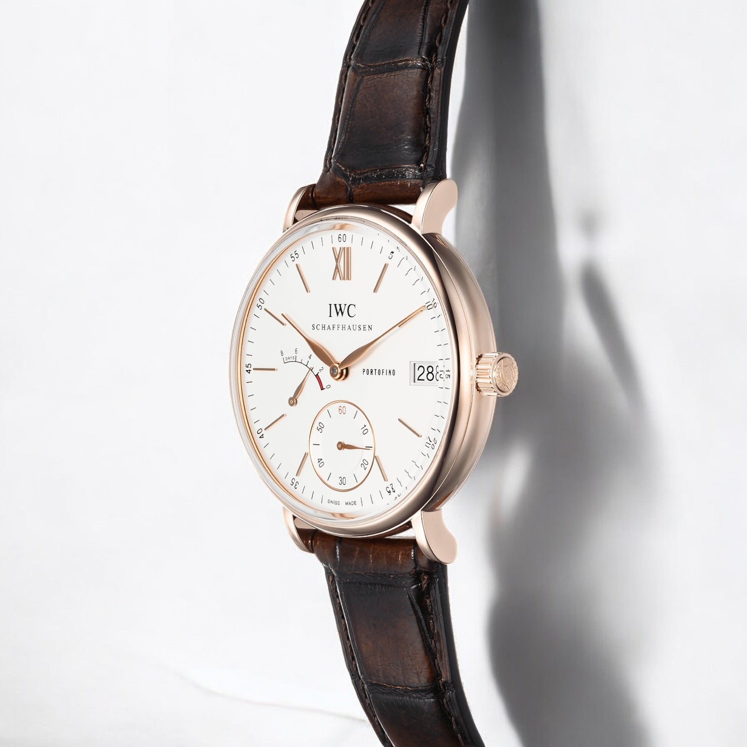 Portofino Hand-Wound 8 Days 45 rose gold UNDATED box + papers