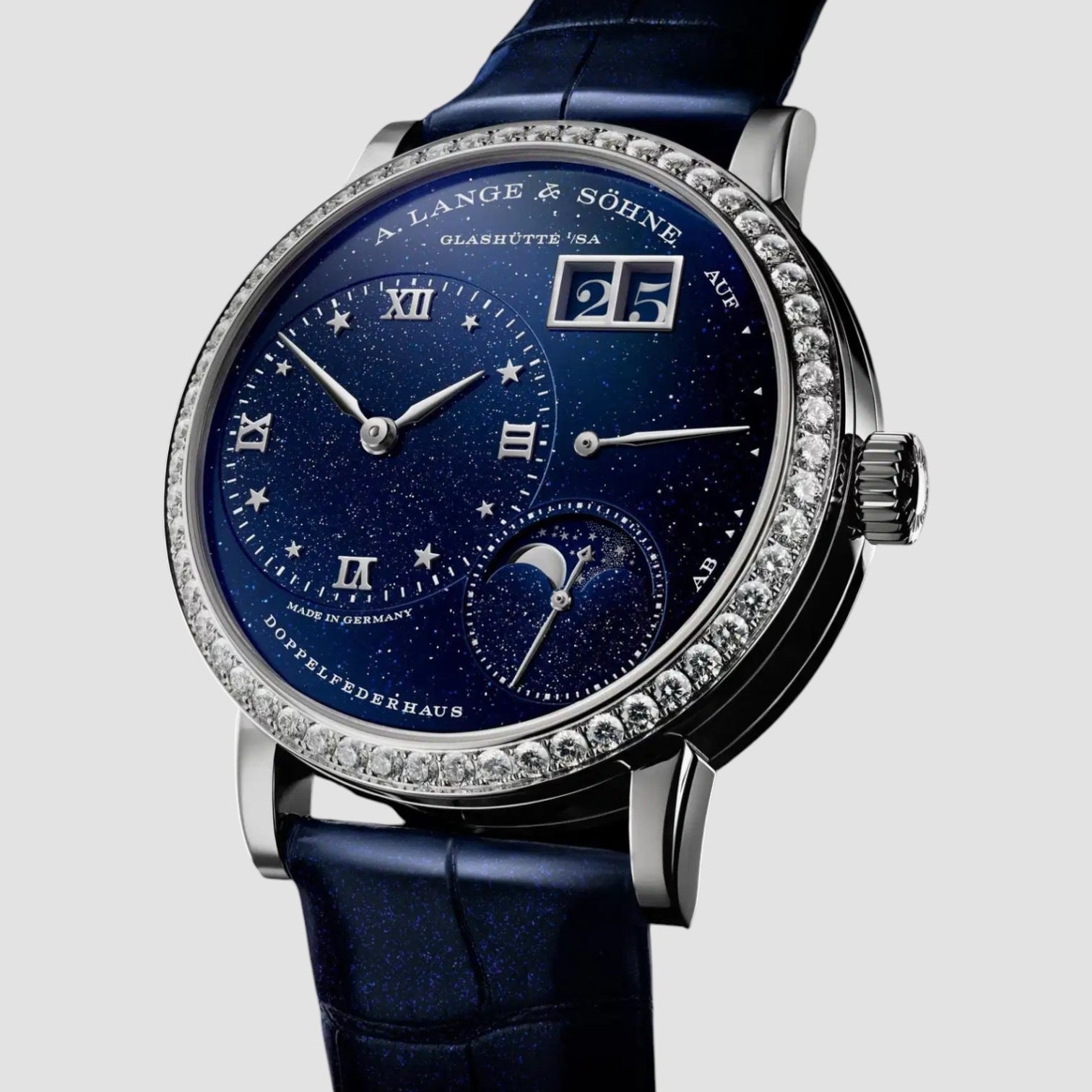 Little Lange 1 Moon Phase White Gold Diamond Bezel