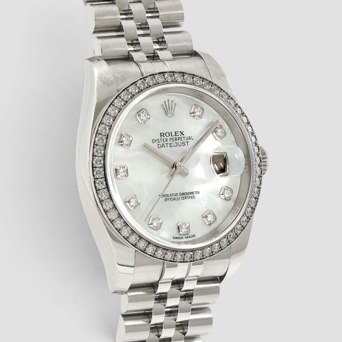 Datejust 36 White Mother-of-Pearl Diamond Dial Jubilee