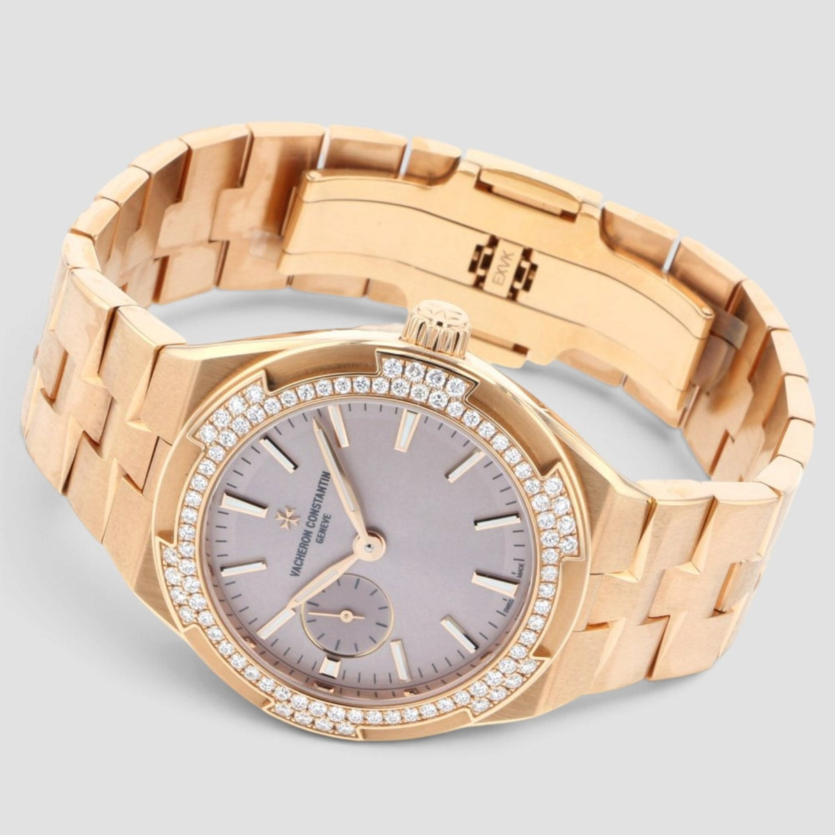 Overseas 37mm Pink Dial 18kt Rose Gold Diamond