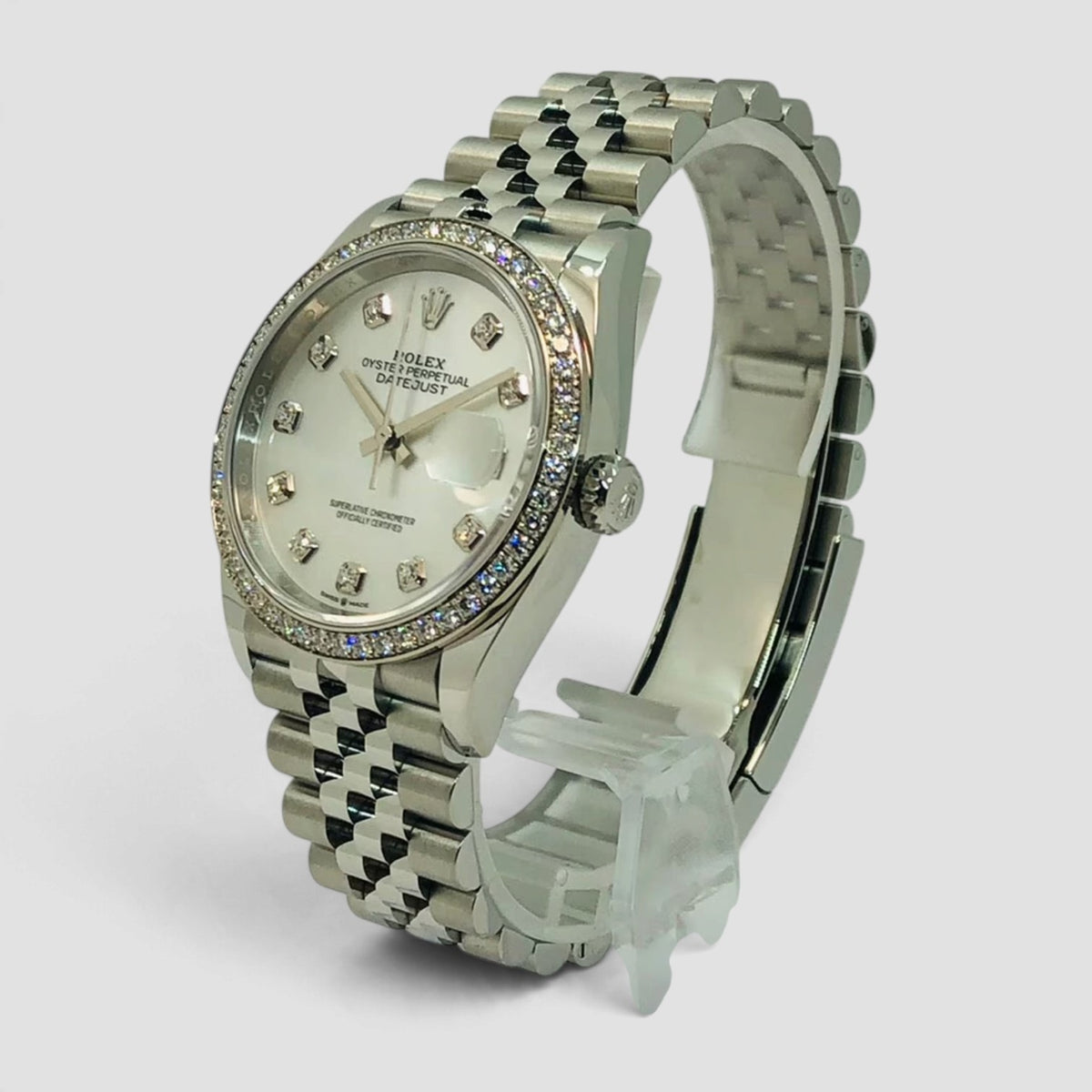 Datejust 36 White Mother-of-Pearl Diamond Dial Jubilee