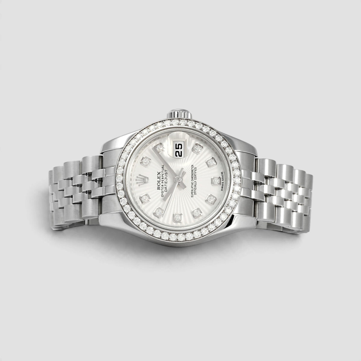Lady-Datejust 26 Ivory Wave Diamond Dial Jubilee