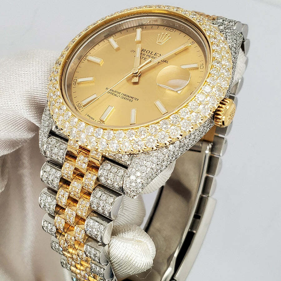 Datejust 41 Champagne Dial - Jubilee bracelet - Iced Out - Diamonds