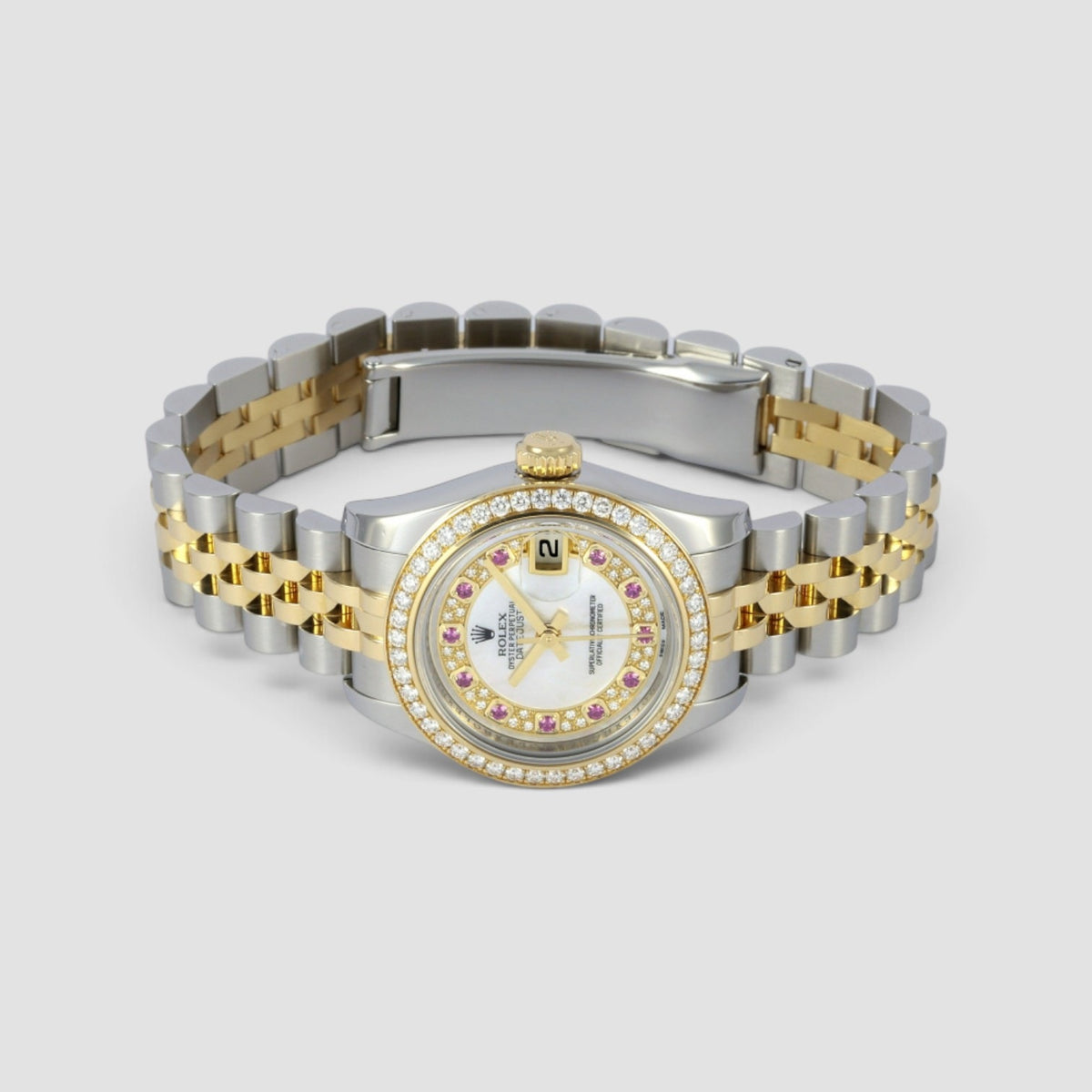 Lady-Datejust 26 Factory MOP Ruby Dial Jubilee