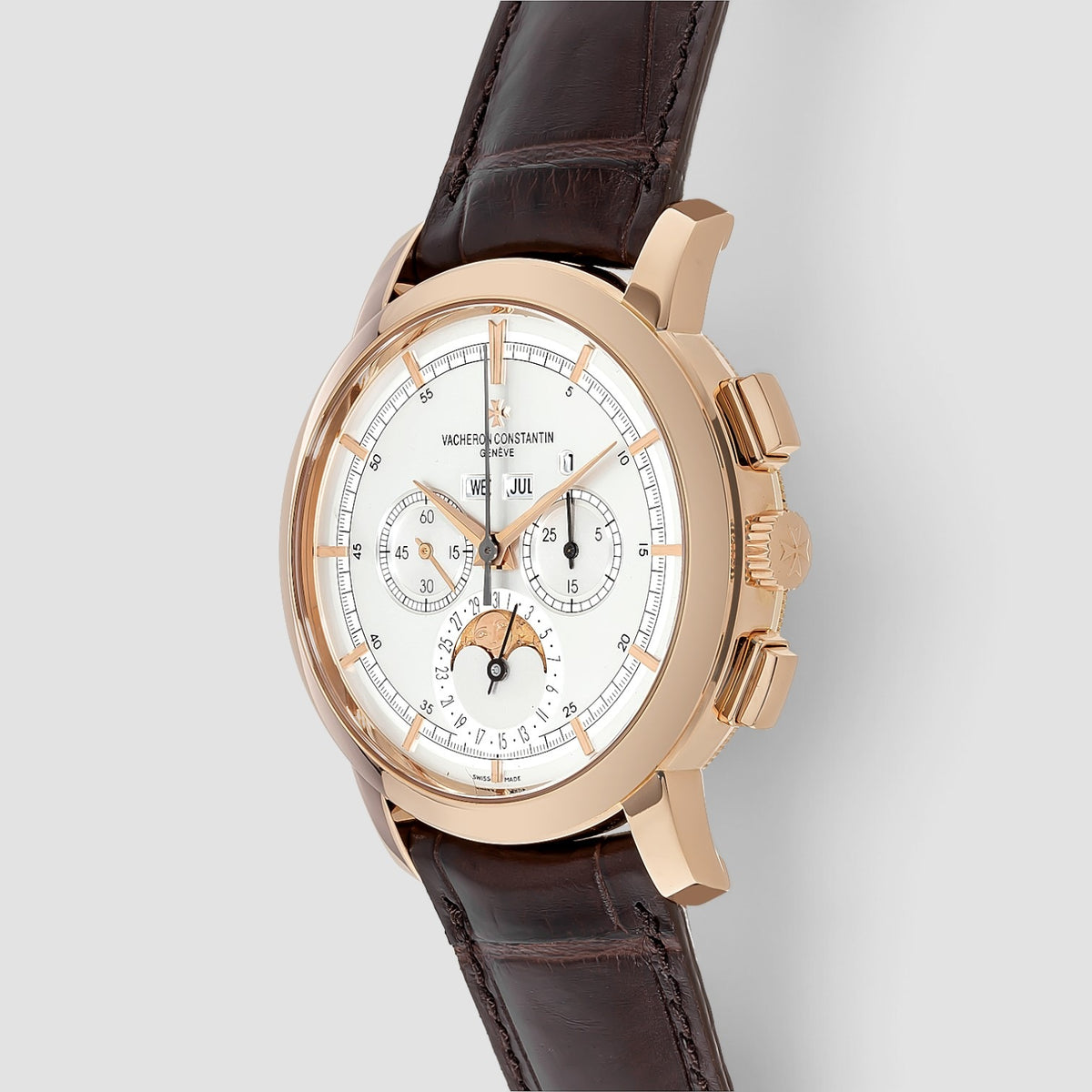 Traditionnelle Perpetual Calendar Chronograph 43mm Silver Dial 18kt Rose Gold