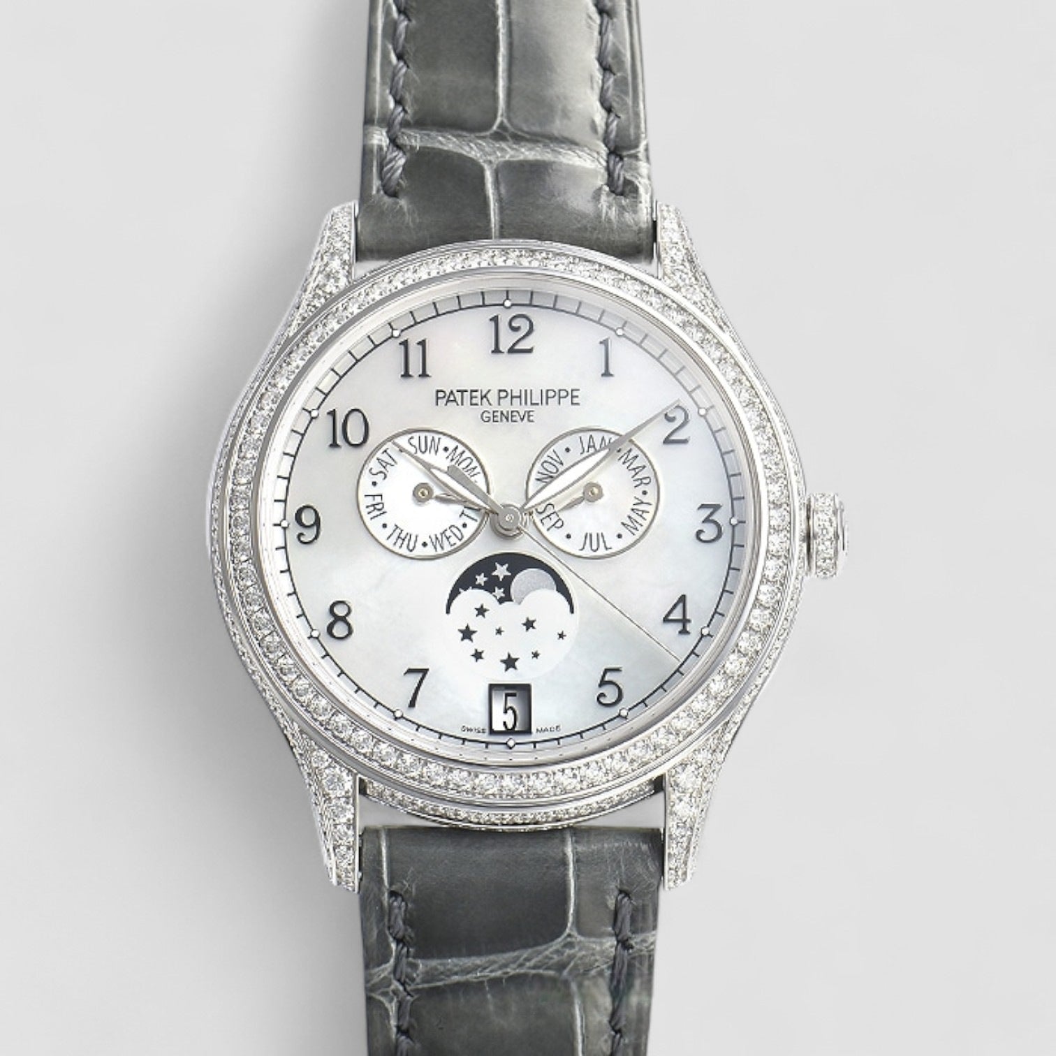 Annual Calendar Complications Diamond White Gold