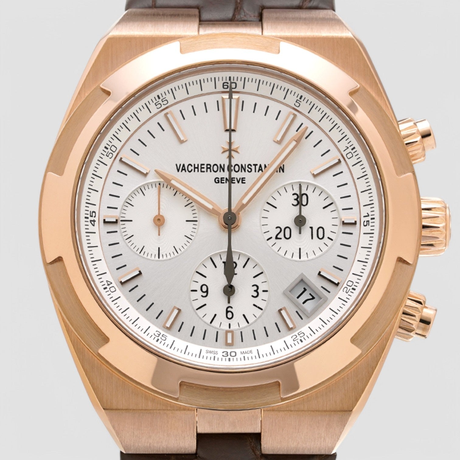 Overseas Chronograph 5500v Rose Gold Silver Dial