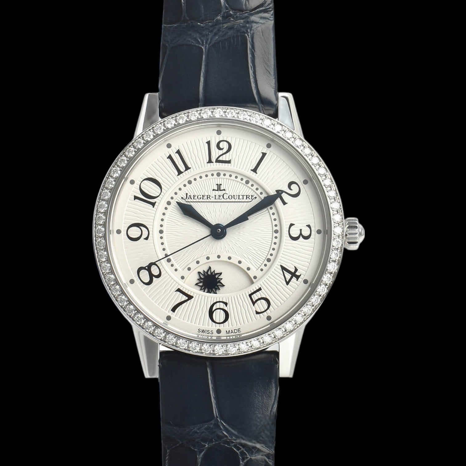 Rendez-Vous Silver Dial Diamond Bezel Blue Leather Ladies Watch