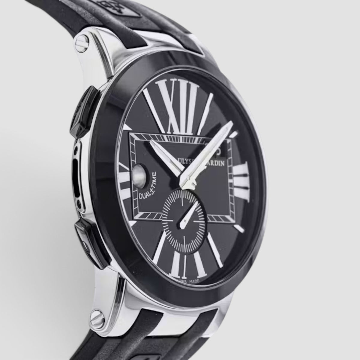 Executive Dual Time 43mm Black Dial Diamond Bezel