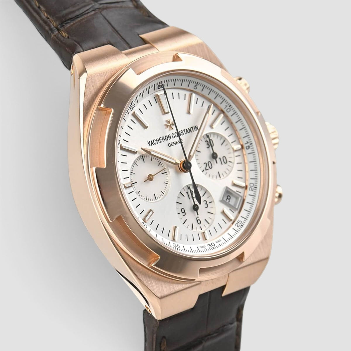 Overseas Chronograph 18K Rose Gold Silver Dial