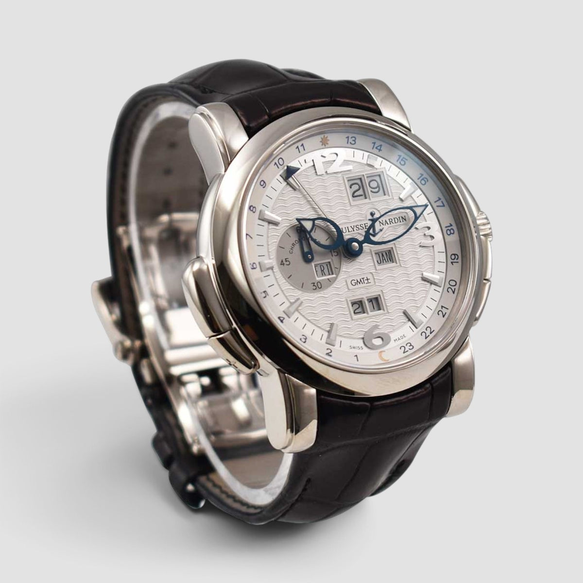GMT ± Perpetual Calendar 42mm White Gold Silver Dial