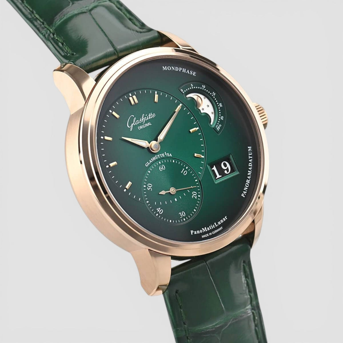 PanoMaticLunar 18k Rose Gold GREEN Dial