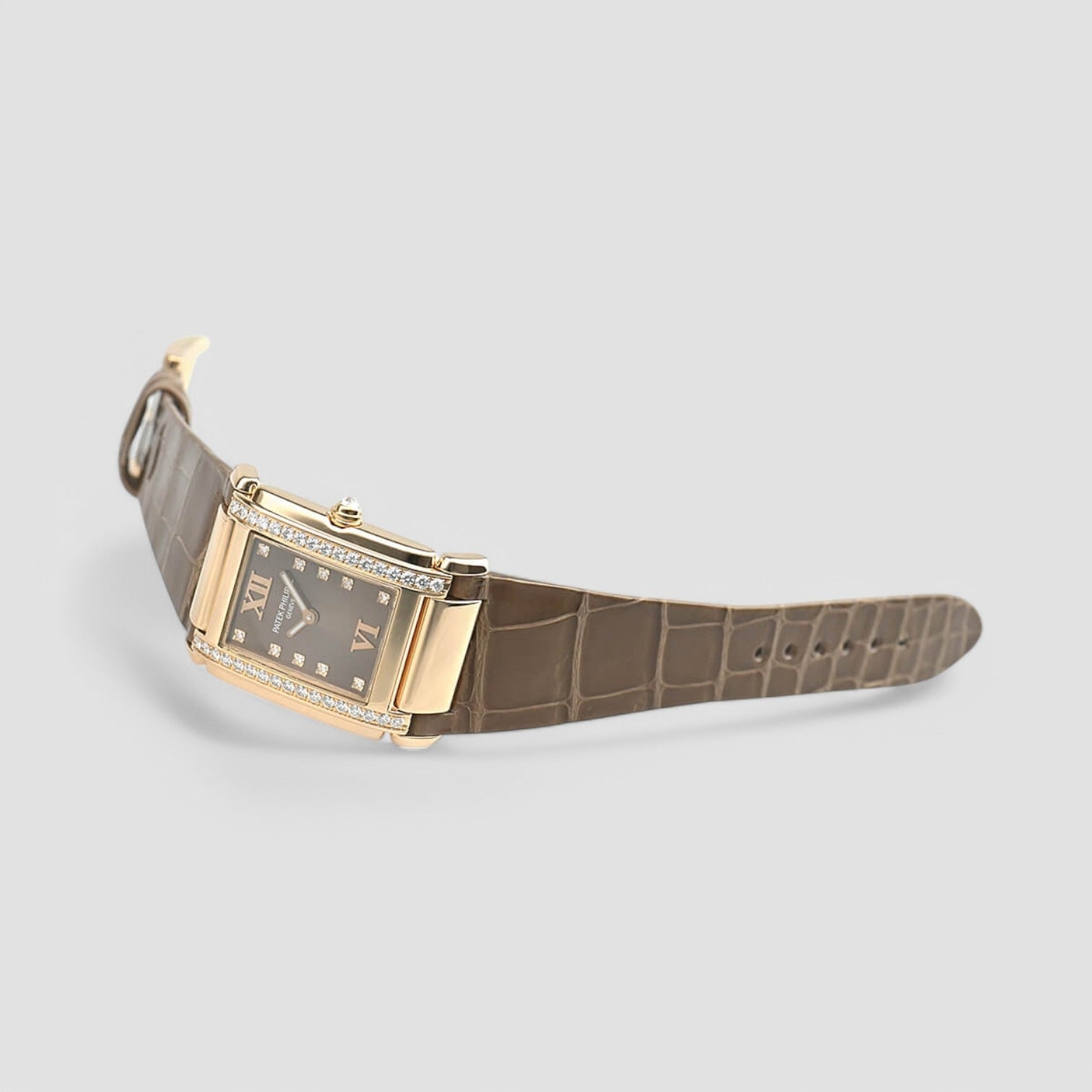 Twenty~4 Twenty 4 18K Rose Gold Brown Dial / Brown Satin