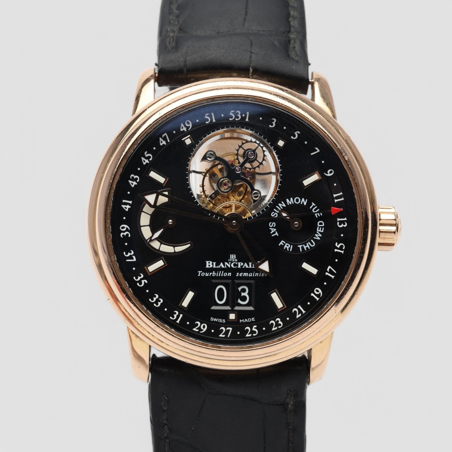 Blancpain Léman Tourbillon Grande Date Limited Edition 18K Rose