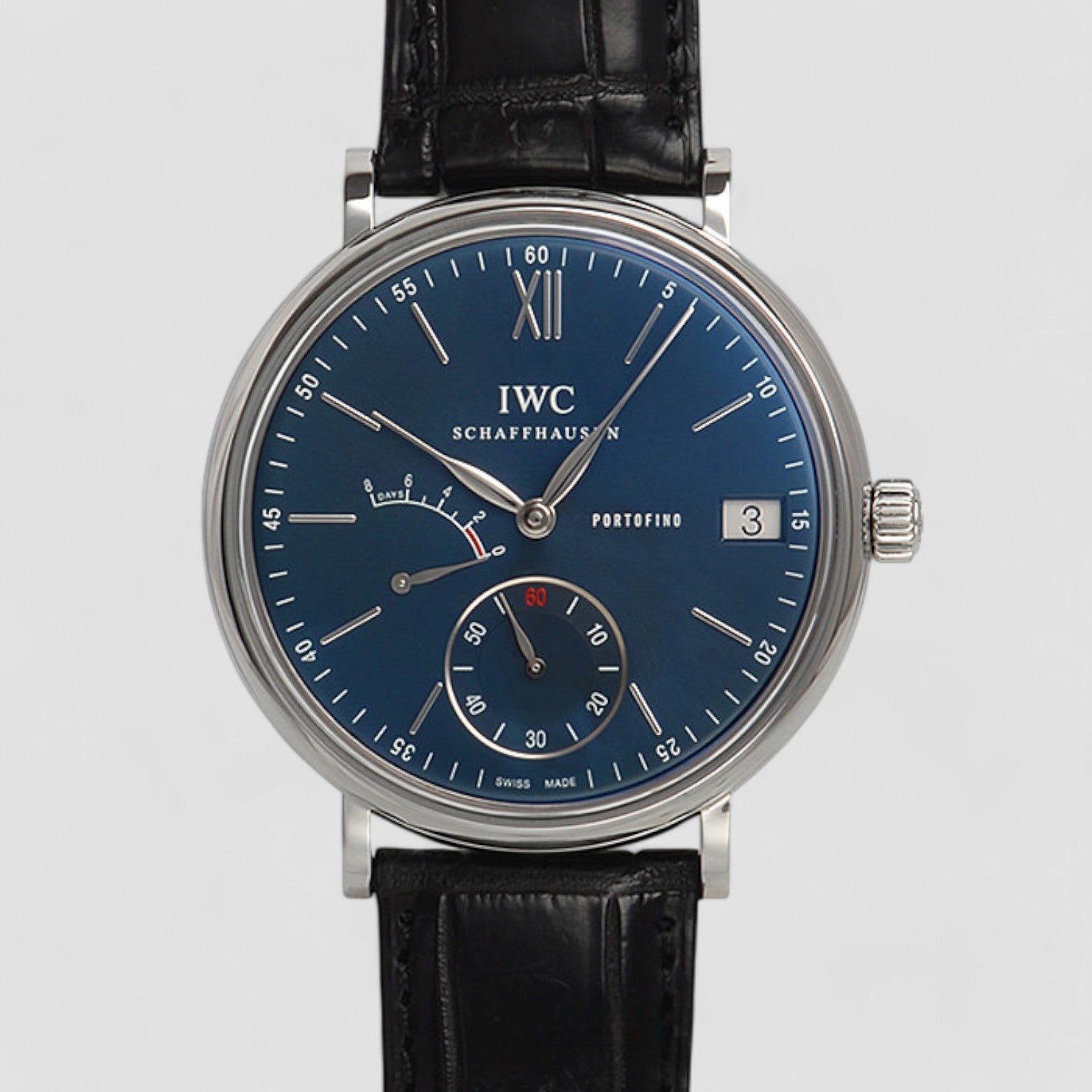 Portofino Hand Wound Eight Days SS Blue Dial