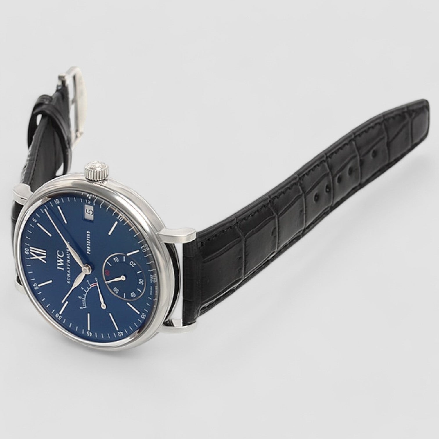 Portofino Hand Wound Eight Days SS Blue Dial